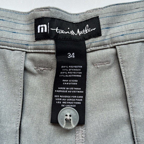 Travis Mathew Light Gray Striped Flat Front Shorts - Picture 4 of 6